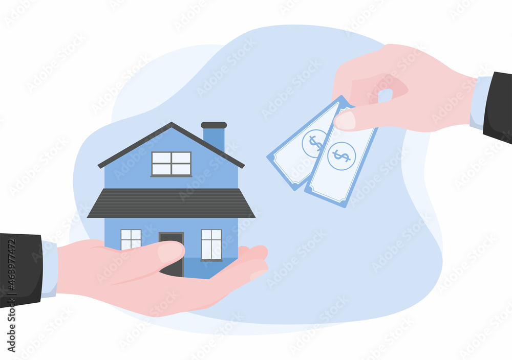 Mortgage Loan Debt Instruments that are Secured by Property Assets such as Real estate Services, Rent, Buying Home or Auction House. Background Vector illustration