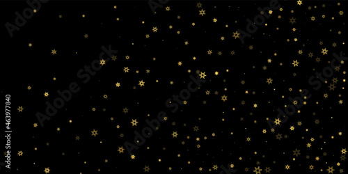 Falling Snow flakes golden pattern Holiday Vector © Сашка Шаргаева