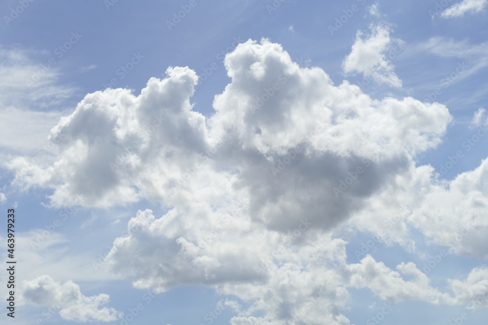 Obraz premium Weisse Wolken, Blauer Himmel, Hintergrundbild, Deutschland, Europa