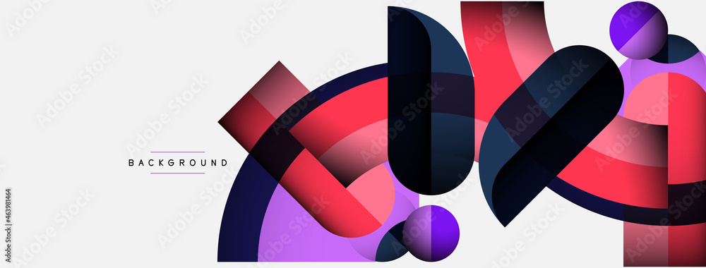 Geometric abstract background. Round shapes, circles, lines composition for wallpaper banner background or landing page Geometric abstract background. Round shapes, circles, lines composition for wallpaper banner background or landing page
