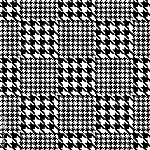 Glen check plaid pixel Houndstooth seamless pattern. Vector