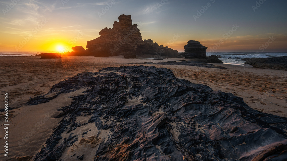 Fototapeta premium Marks in the sand - Spuren im Sand