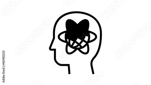 metaphysics philosophy animated line icon. metaphysics philosophy sign. isolated on white background