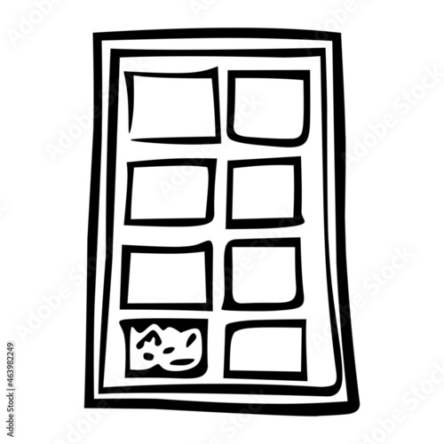 eyeshadow palette of cosmetics hand drawn illustration
