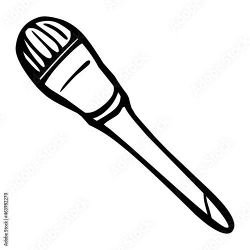 foundation brush of cosmetics hand drawn illustration