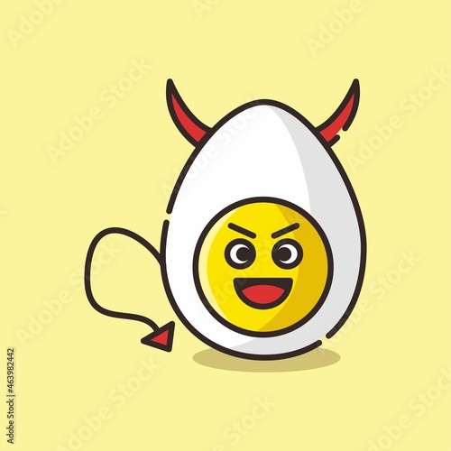 Illustration vector graphic of a deviled egg character. Perfect for deviled egg day, etc.