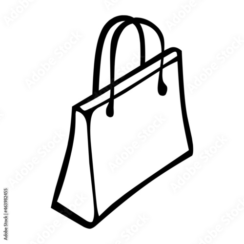 shopping bag of cosmetics hand drawn illustration
