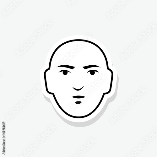 Man face sticker icon flat icon isolated on white background