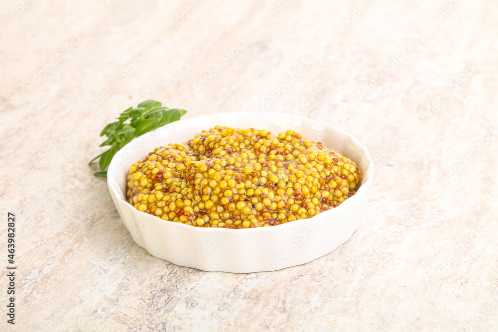 Grain mustard sauce in the bowl Grain mustard sauce in the bowl