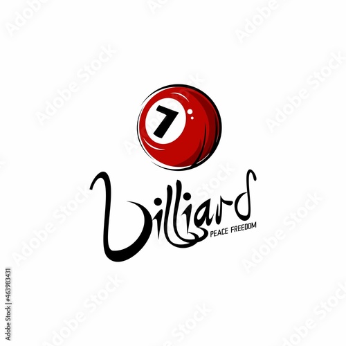 vector illustration of bar and billiard ball logo, cafe and restaurant logo
