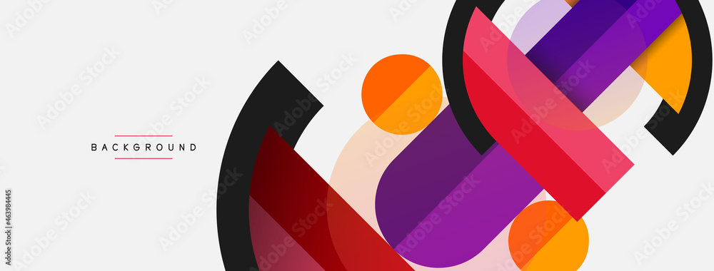 Round geometric shapes lines and circles. Vector template for wallpaper banner background or landing page Round geometric shapes lines and circles. Vector template for wallpaper banner background or landing page