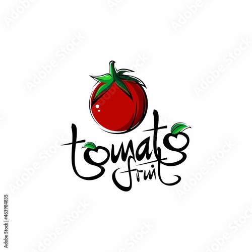 red tomato logo illustration vector