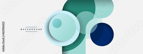 Vector round shapes circles minimal geometric background. Vector illustration for wallpaper banner background or landing page