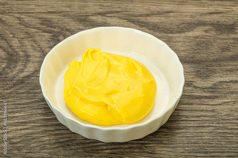 Natural cheese sauce in the bowl Natural cheese sauce in the bowl