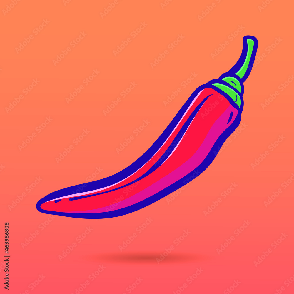 hand drawn vector red chili, flat style vector illustration. hand drawn vector red chili, flat style vector illustration.