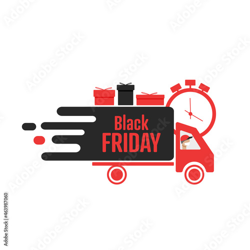 Black Friday delivery icon.