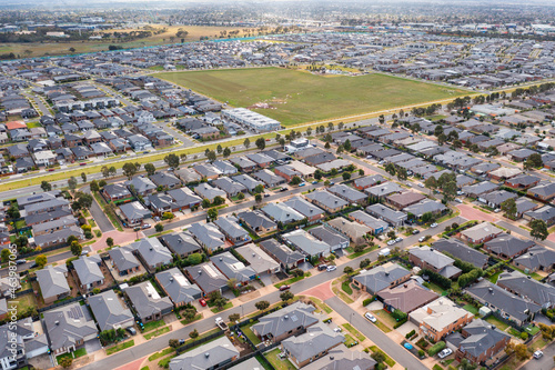Aerial view of a suburban housing estate