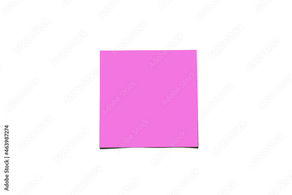 pink note sticker on white background, isolate pink note sticker on white background, isolate