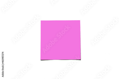 pink note sticker on white background, isolate