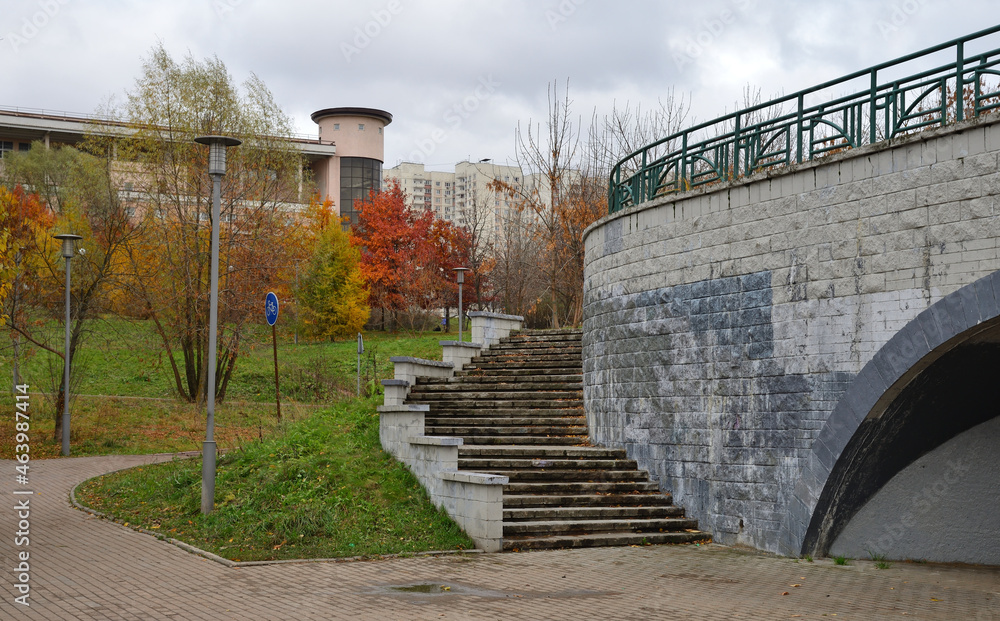 custom made wallpaper toronto digitalPassage  under Nikulinskaya street from Schoolchildren park to Troparevsky park in autumn, Moscow, Russia
