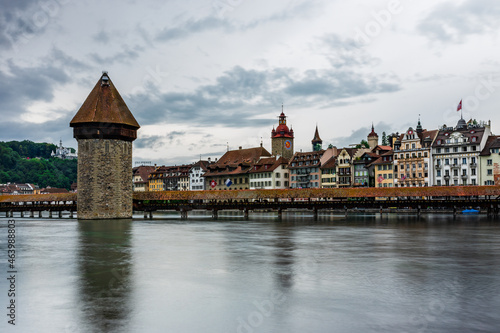 Historic closed bridge in a cloudy day in Luzern, Switzerland © Renato