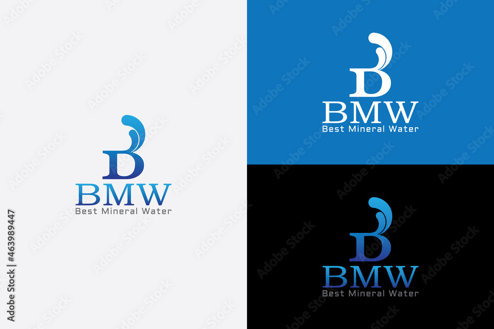 Letter B with ocean waves drinking water concept Letter B with ocean waves drinking water concept