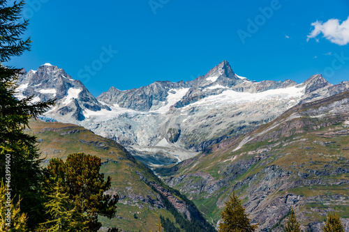 Swiss Alps background in Zermatt Matterhorn Switzerland