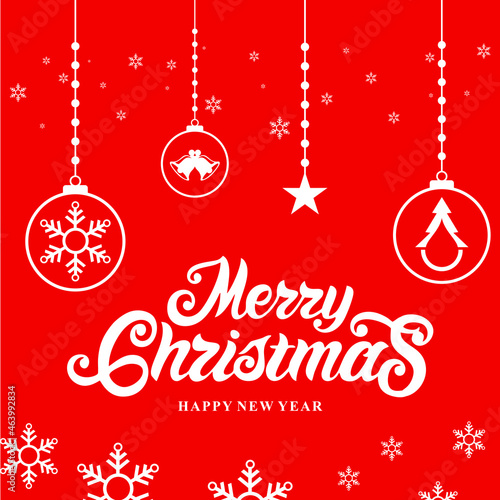 beautiful marry christmas and happy new year banner