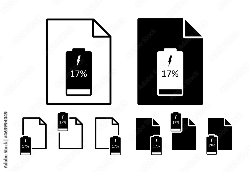 Discharged battery vector icon in file set illustration for ui and ux, website or mobile application Discharged battery vector icon in file set illustration for ui and ux, website or mobile application