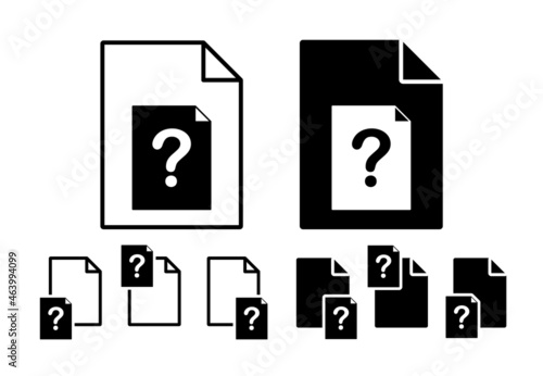 Unknown document vector icon in file set illustration for ui and ux, website or mobile application