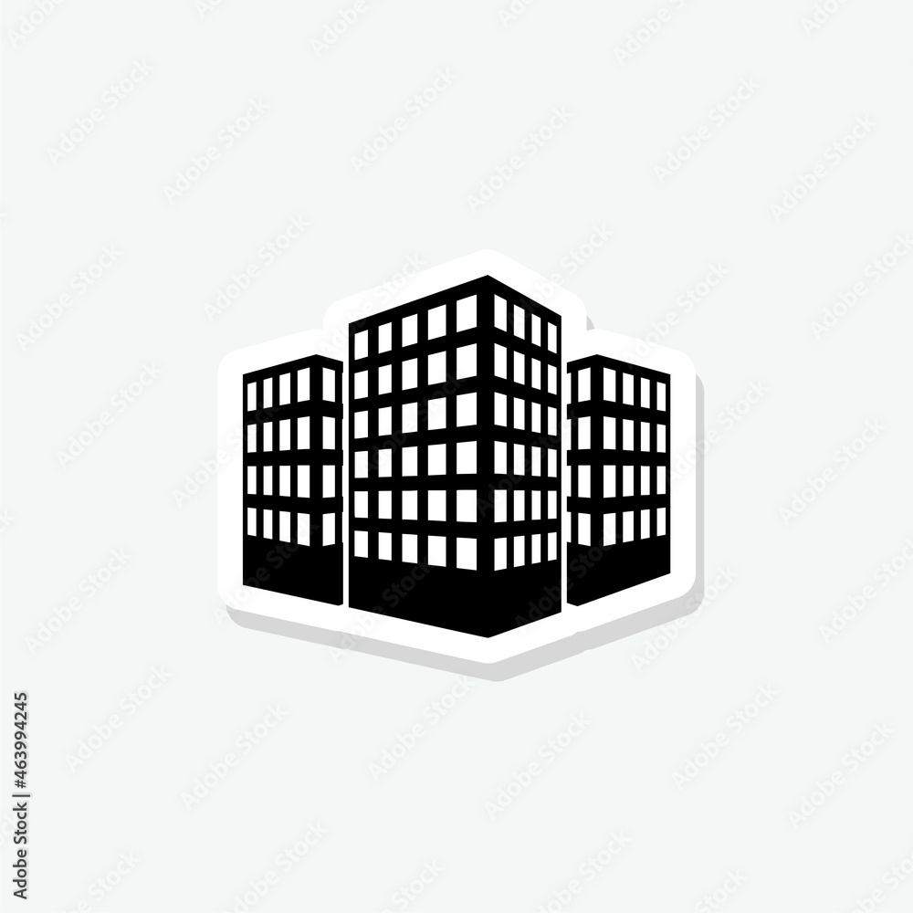 Building sticker icon isolated on white background