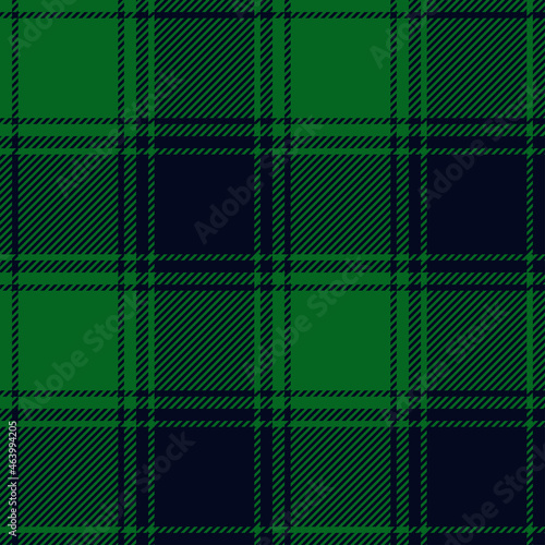 Seamless buffalo plaid pattern in green and black. All over fabric repeat. 