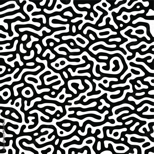 Turing Pattern Seamless Black Background © Microstocke