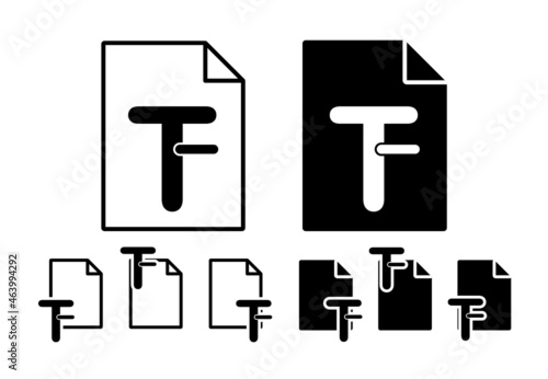 Reduce the font vector icon in file set illustration for ui and ux, website or mobile application