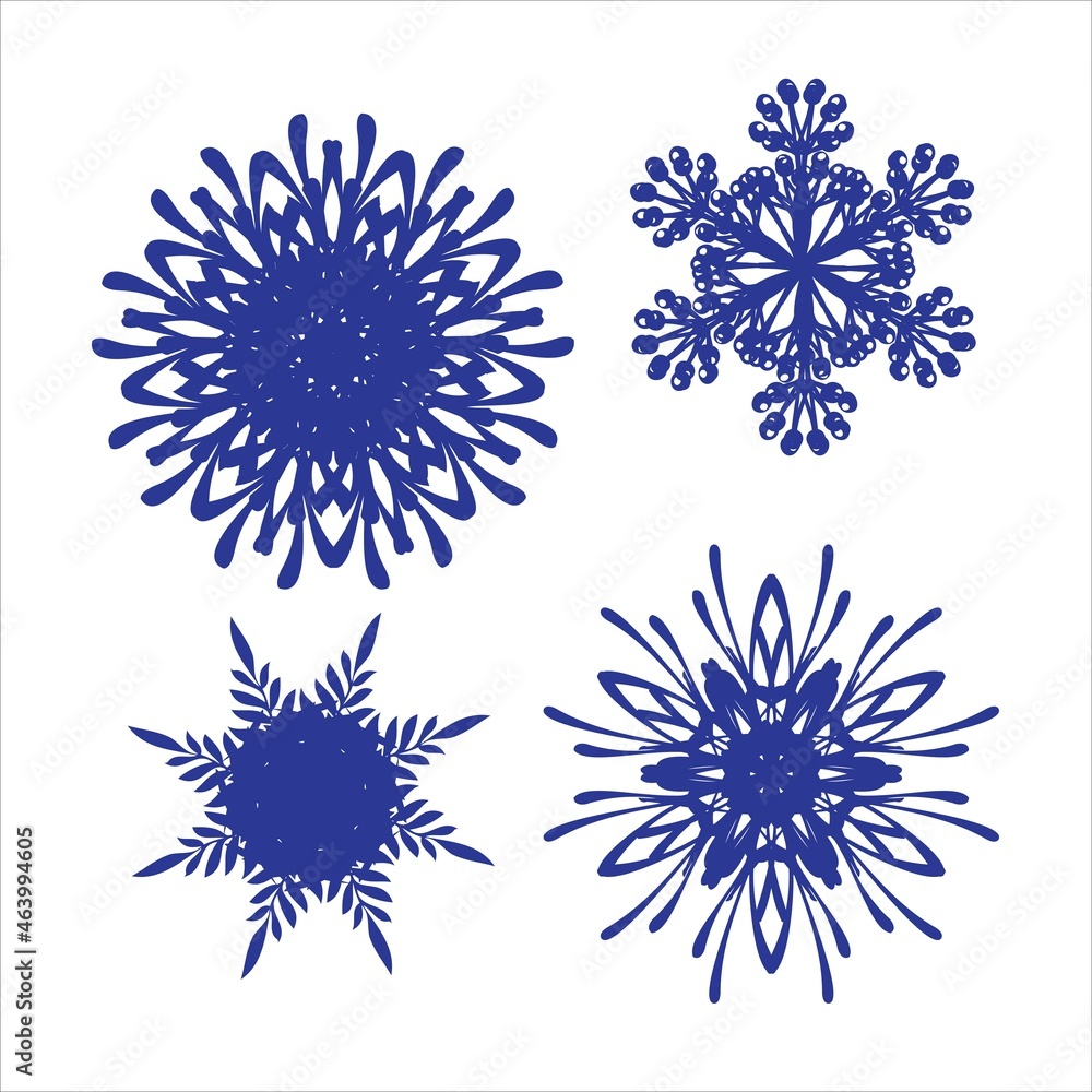 Set of snowflakes. Laser cut pattern for christmas paper cards, design elements, scrapbooking. Vector illustration. Set of snowflakes. Laser cut pattern for christmas paper cards, design elements, scrapbooking. Vector illustration.