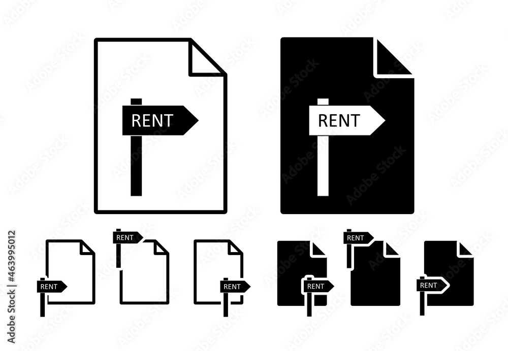 Rental sign vector icon in file set illustration for ui and ux, website or mobile application Rental sign vector icon in file set illustration for ui and ux, website or mobile application