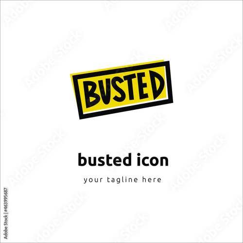 Vector busted badge isolated label sign on white background, sign of Myth logo for web blog, app icon