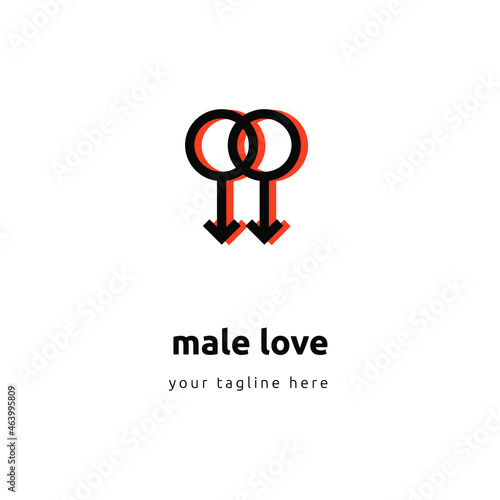 Gay Visibility Day vector, men is love line symbol isolated on a white background. Gender and sexual identity vector icon