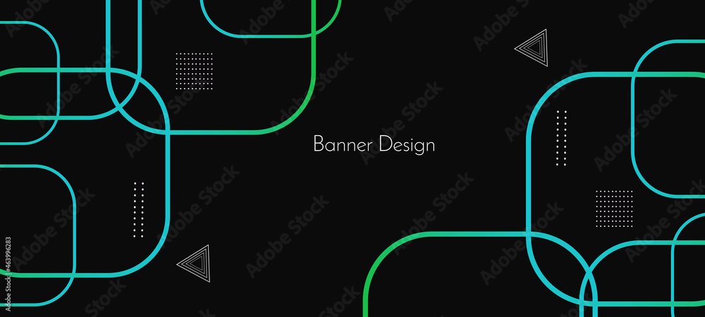 Abstract geometric color flowing lines decorative hexagonal design banner background