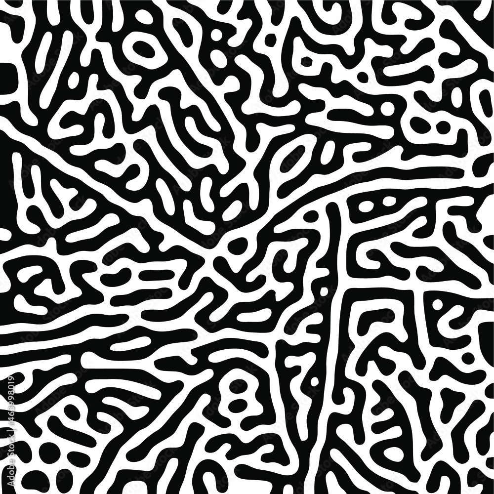 Turing Pattern Seamless Black Background