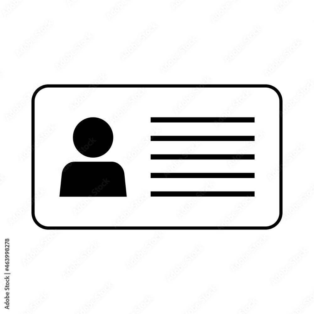 ID card template, identity document stock icon ID card template, identity document stock icon