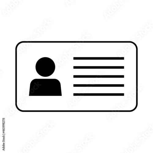 ID card template, identity document stock icon