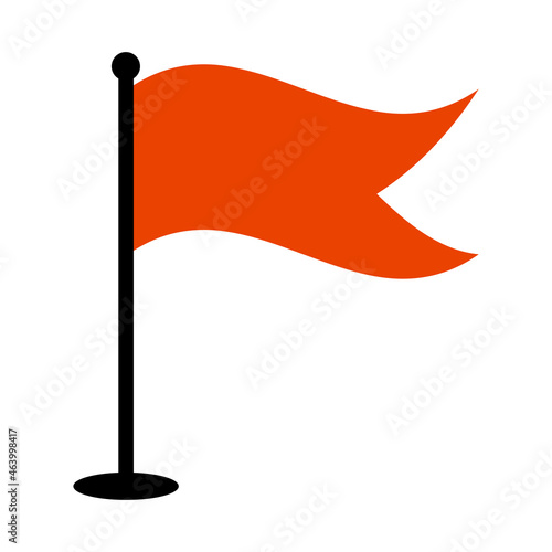 Simple flat icon of a developing flag, the designation of a place on the map stock illustration