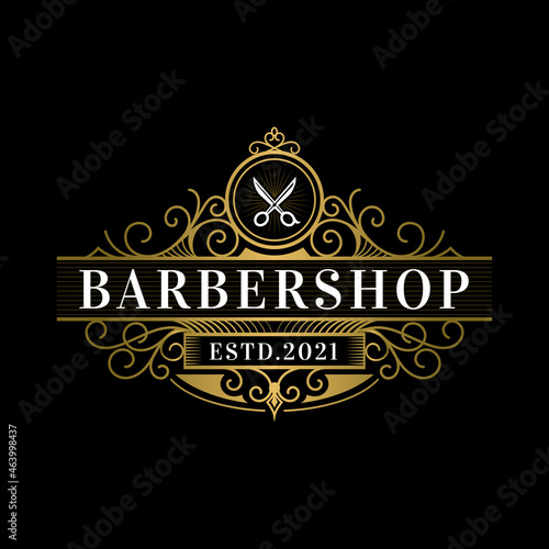 barbershop vintage style logo template