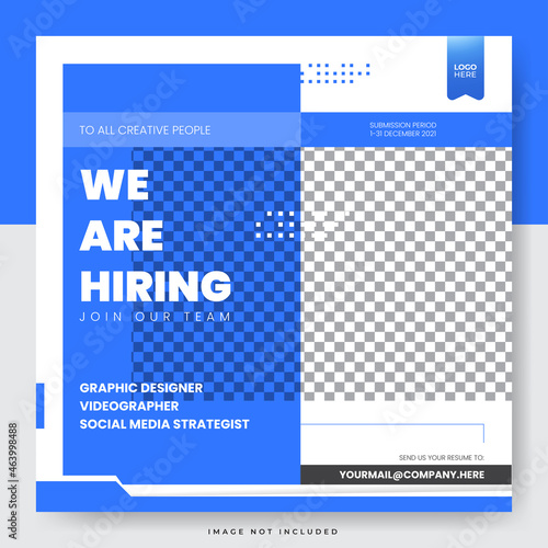 We are hiring job vacancy social media template