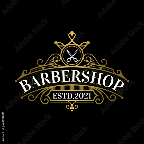 barbershop vintage style logo template