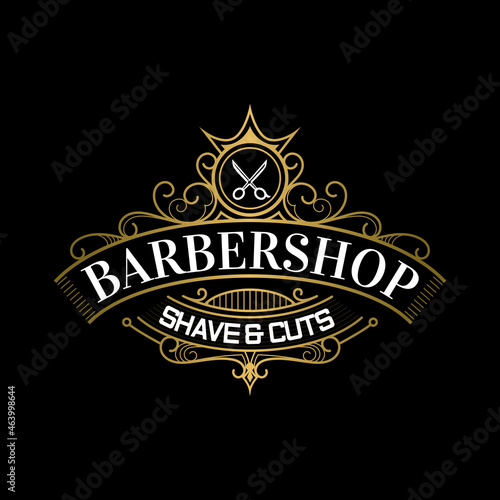 barbershop vintage style logo template