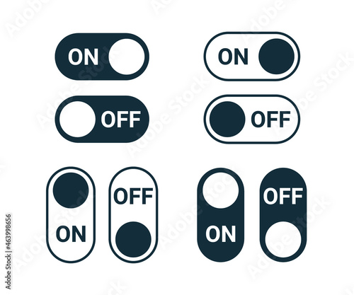 On off switch slide button, icon toggle control. Graphic touch navigation interface. Vector sign