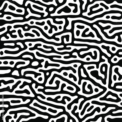 Turing Pattern Seamless Black Background