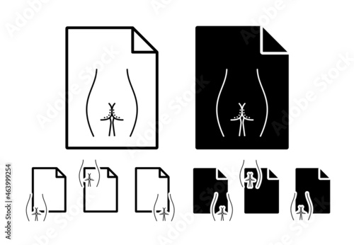 Buttock lift woman body vector icon in file set illustration for ui and ux, website or mobile application